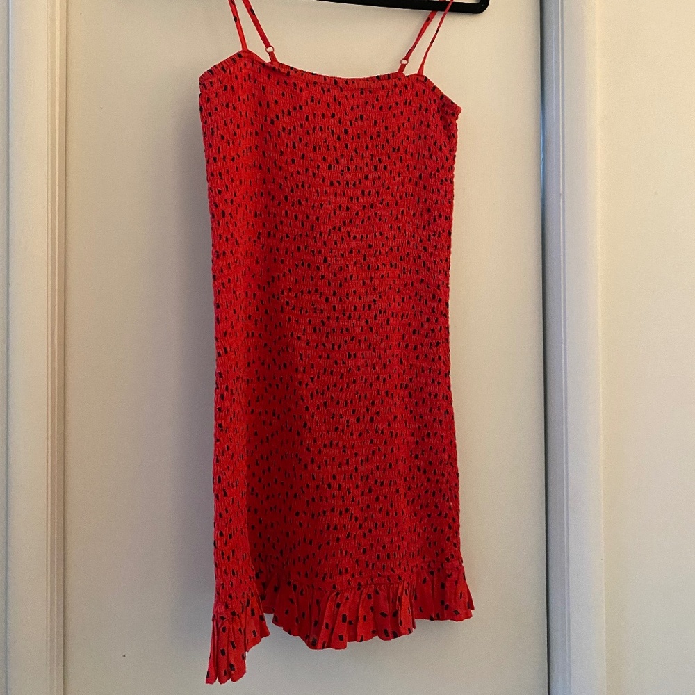 Red with Black Polka dot Dress